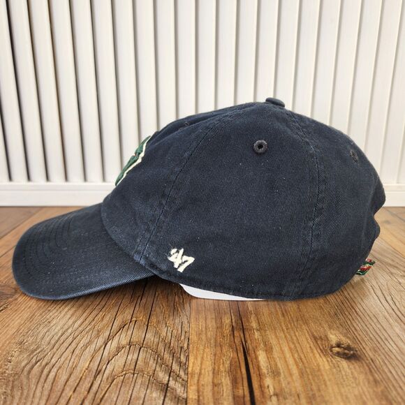 Minnesota Wild Hat '47 Brand Strapback Dad Cap Black NHL Hockey Distressed Sport - Picture 6 of 11